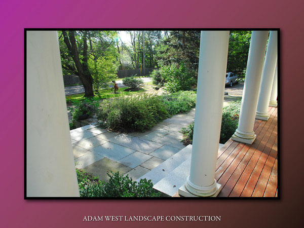 Stone front entrance with granite steps