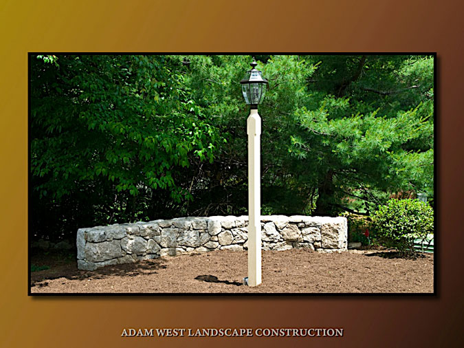 Granite walls and split face steps