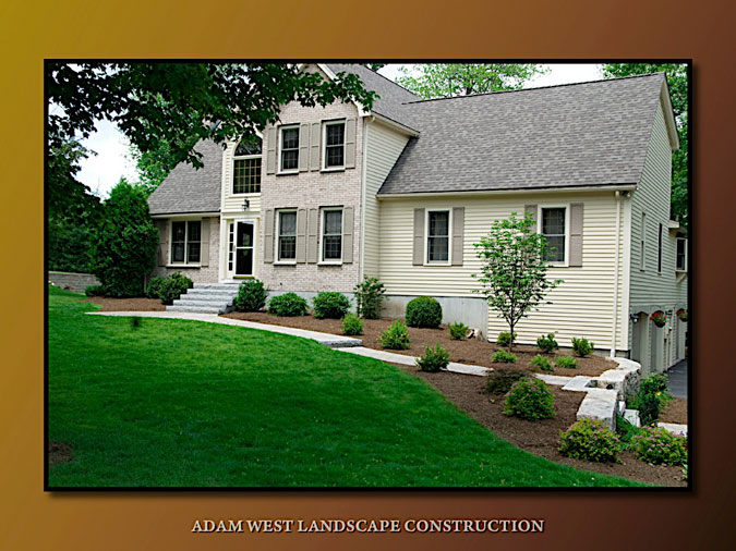 Granite steps, tumbled paver circle pac and walkway