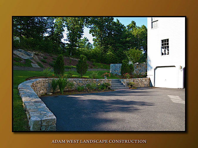 Granite wall and steps