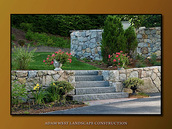 Granite wall and steps