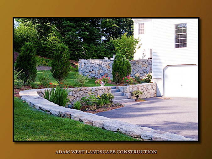 Granite wall and steps