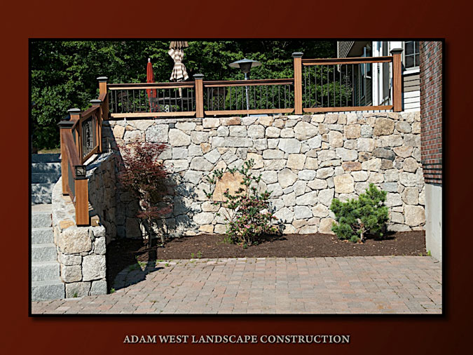 Granite wall and steps