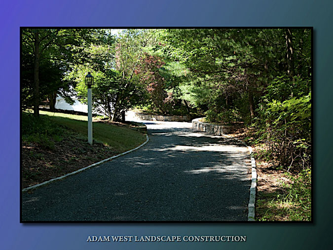 Granite steps & cobblestone drive