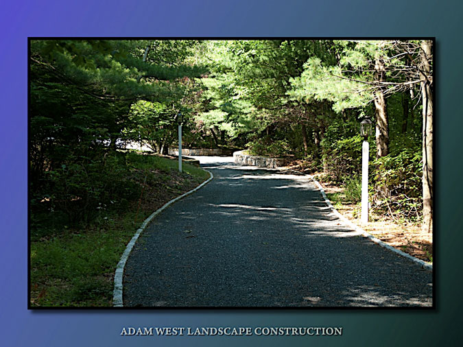 Granite steps & cobblestone drive