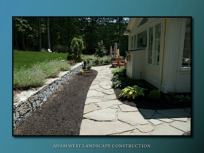 Tumbled paver patio