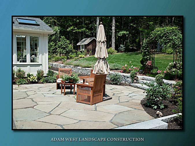 Tumbled pavers and irregular bluestone