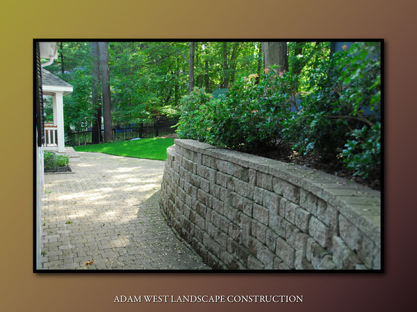 Blasted granite wall and steps