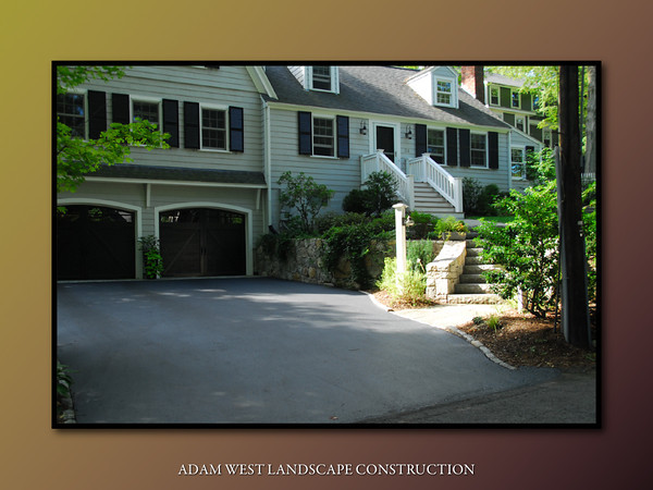 Blasted granite wall and steps