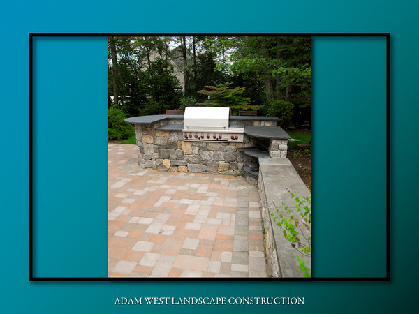 Artificial bluestone & built-in grill