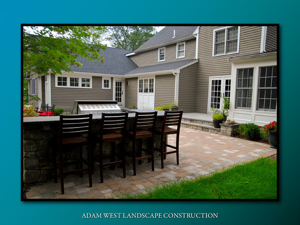 Artificial bluestone & built-in grill