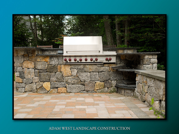 Artificial bluestone & built-in grill